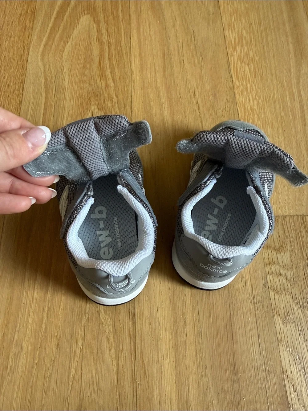 New Balance Kids Gray Mesh & Suede Sneakers